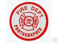 FIRE DEPARTMENT PHOTOGRAPHER REFLECTIVE 2 1/2 DECAL  