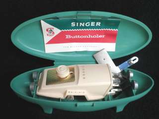 SINGER Sewing 1960 BUTTONHOLER Case TEMPLATES Book WOW  