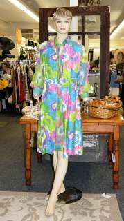 Vintage Dress   1960s Mod Floral Dress & Vest by Dan Lee  