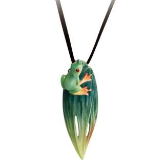 Rain Forest frog rhodium plated brass and sculptured porcelain 
