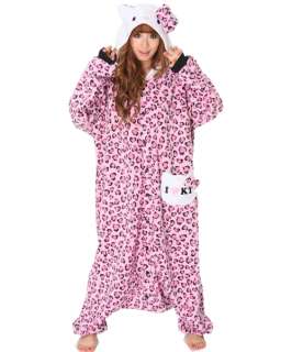 SAZAC Kigurumi Hello Kitty Heart Leopard JAPAN Fun Wear Pajamas 