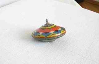 ANTIQUE GERMAN LITHO TIN TOY SPINNING TOP  