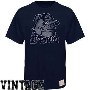 NCAA Original Retro Brand Georgetown Hoyas Navy Blue Vintage Throwback 