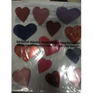 Gel Gems Valentine Hearts Window Cling Decoration   Sparkly Hearts and 