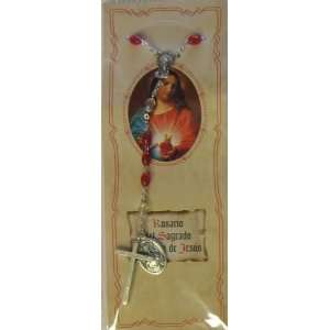  Spanish Sacred Heart Devotional Carded Rosary Chaplet (RA 