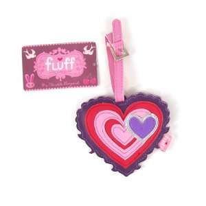  Pink Heart Deluxe Luggage Tag by Fluff: Home & Kitchen