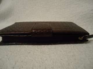 classic mundi brown weaved leather checkbook womens wallet  