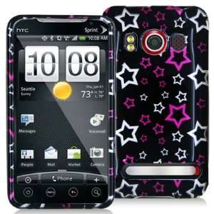   PROTECTOR CASE   HOT PINK STAR ON BLACK: Cell Phones & Accessories