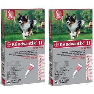   : K9 ADVANTIX II Dog Flea & Tick 21 55 lbs Red 12 Month: Pet Supplies