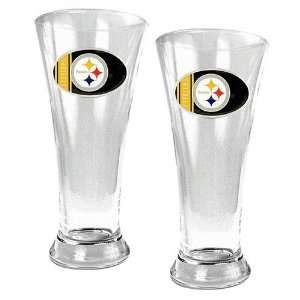   Steelers NFL 2pc 16oz Pilsner Glass Set 