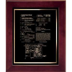   Engraved Patent Plaque in Rosewood Piano Finish Frame
