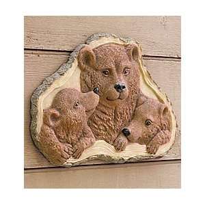  Outdoor Weather Resistant Bear Family Plaque Patio, Lawn 