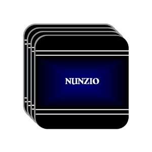 Personal Name Gift   NUNZIO Set of 4 Mini Mousepad Coasters (black 