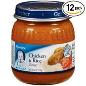 Gerber 2nd Foods Chicken and Rice, 4 Ounce (Pack of 12)  