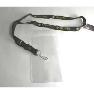  New Orleans Saints Lanyard and Plastic Ticket Holder 