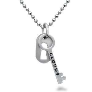    Stainless Steel Lock and Key Charm Necklace , 20IN: Jewelry