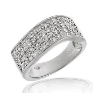  Sterling Silver CZ Bridal Engagement Band Jewelry