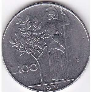  1971 Italy 100 Lire Coin 