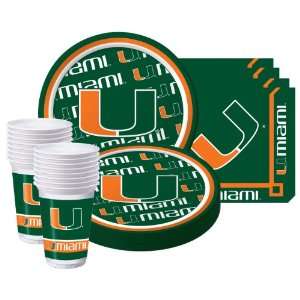  Miami Hurricanes   Supplies Pack Including Plates, Cups 
