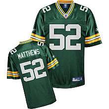 Reebok Green Bay Packers Clay Matthews Replica Team Color Jersey 