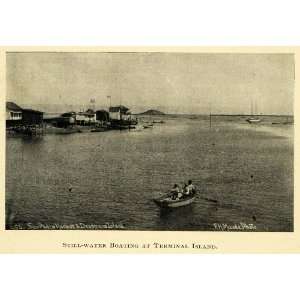 1901 Print Rowboat Harbor Terminal Island California   Original 