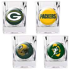 Great American Green Bay Packers Square Logo Shot Glass   Set of 4 