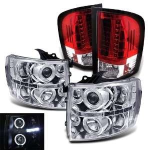    2011 Chevy Silverado Twin Halo LED Projector Head + LED Tail Lights