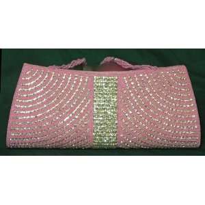    Shree Pink Silk Satin Clutch Handbag 10 X 5 