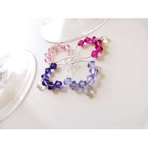Baublesque Wine Markers   4 Pc Prissy Pink and Purple Edition  