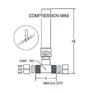 PPP MM 5003CPT Mini Max 3/8 Compression T, Residential Water Hammer 