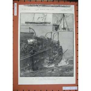   Ship Wreck Channel Steamer Victoia Dieppe 1887 France