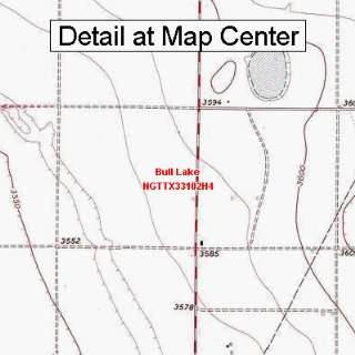 USGS Topographic Quadrangle Map   Bull Lake, Texas (Folded/Waterproof 