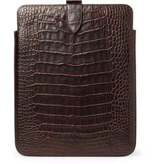   and covers > Ipad cases > Crocodile Embossed Leather iPad Sleeve