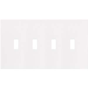   Gang Screwless Toggle Switch Mid Size Wall Plate, White Home