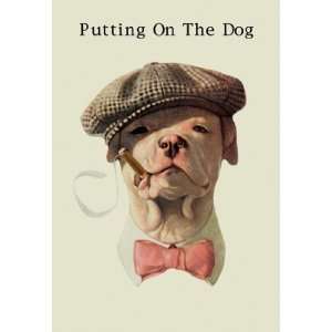  Exclusive By Buyenlarge Dog in Hat and Bow Tie Smoking a Cigar 