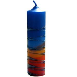  Pillar Stand Alone Havdalah Candle Multi Color   8 Tall 