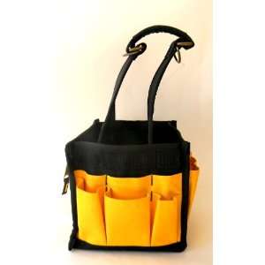   Husky Black Yellow Canvas Tool Bag Heavy Duty Small: Home Improvement