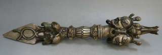 15Tibet Buddhist Silver Bronze Hayagriva Phurpa Dagger  