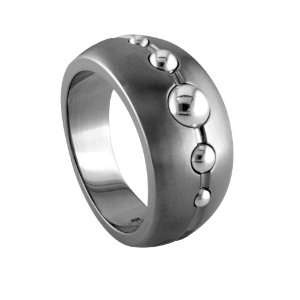 Edward Mirell Designer Gray Titanium with Sterling Silver Fashion Ring 