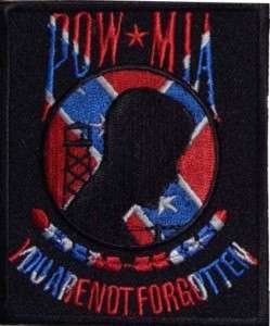 Confederate POW MIA REBEL Military NEW Biker Vest Patch  