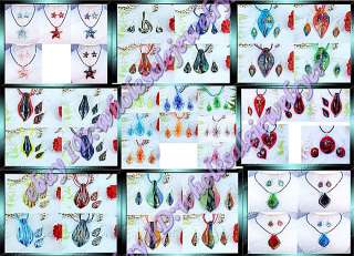 42set MIXSTYLE Murano glass pendant Necklace&Earring  