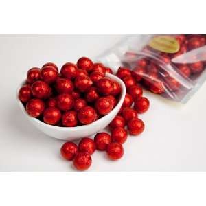 Red Foiled Milk Chocolate Balls (1 Pound Bag)