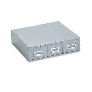   Steel 3 x 5 Card Cabinet, 16D, 4500 Card Cap, Gray