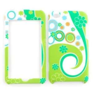  Apple iPod Touch 4 Flowers and Circles on Light Green Hard 