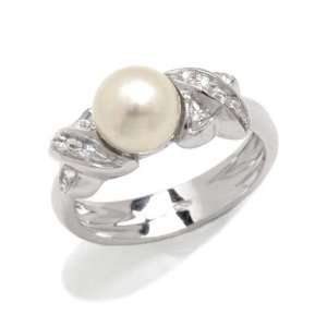   karat Gold with Grey Pearl and Diamond, form Contour, weight 6.5 grams