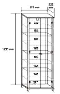 Glasvitrine Sammlervitrine mit Spiegel beleuchtet 4044341076627  