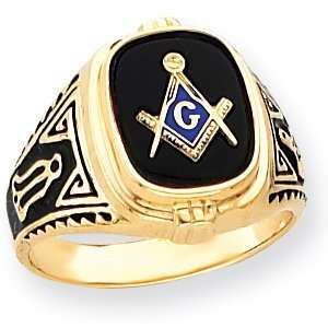  Oblong Blue Lodge Ring   14k Gold/14kt yellow gold 