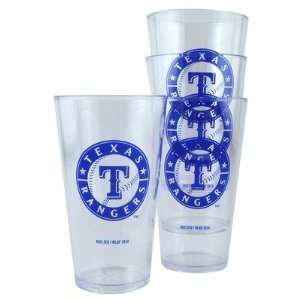  Boelter Plastic Pint Cups 4 pack   Texas Rangers: Kitchen 
