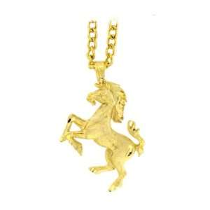  Unicorn Gold Tone Cut Charm 20 Steel Necklace Jewelry