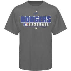  Majestic L.A. Dodgers Charcoal Practice T shirt Sports 